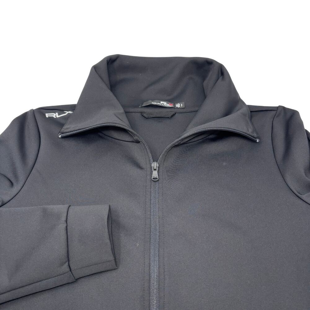RLX Ralph Lauren Small Solid Black Full Zip Golf Embroidered Long Sleeve Jacket